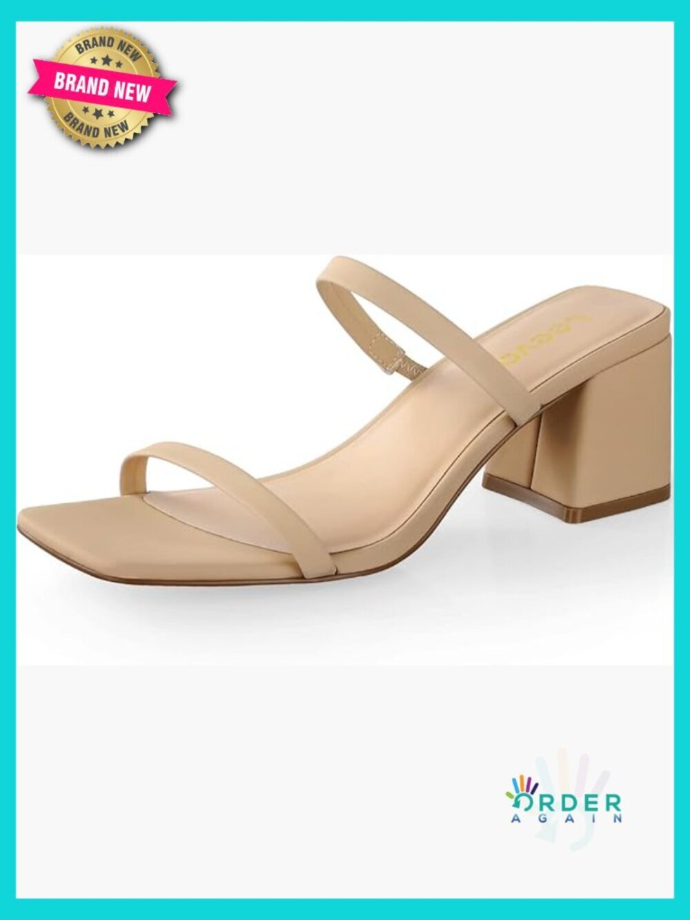Square Toe Heeled Sandals Women's Low Block Chunky Slip On Mule Party Wedding
